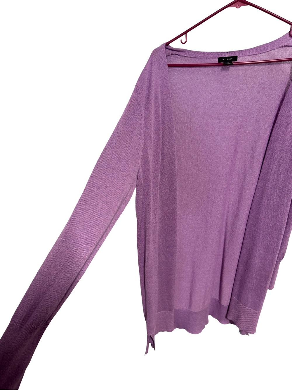 Halogen Open-Front Lightweight Cardigan - Lavender - Picture 3 of 5